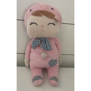 Metoo Pink Bunny Girl Doll Sleepy Pajama Soft Baby Toy Sewn On Eyes